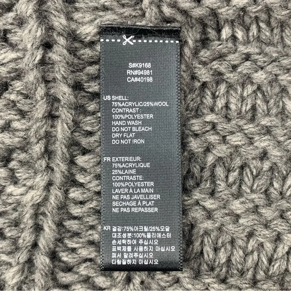 Twenty One Chunky Sweater Gray Satin Ribbon Side Tie Size S - Picture 9 of 9